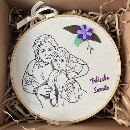 Bastidor Foto bordado lineal