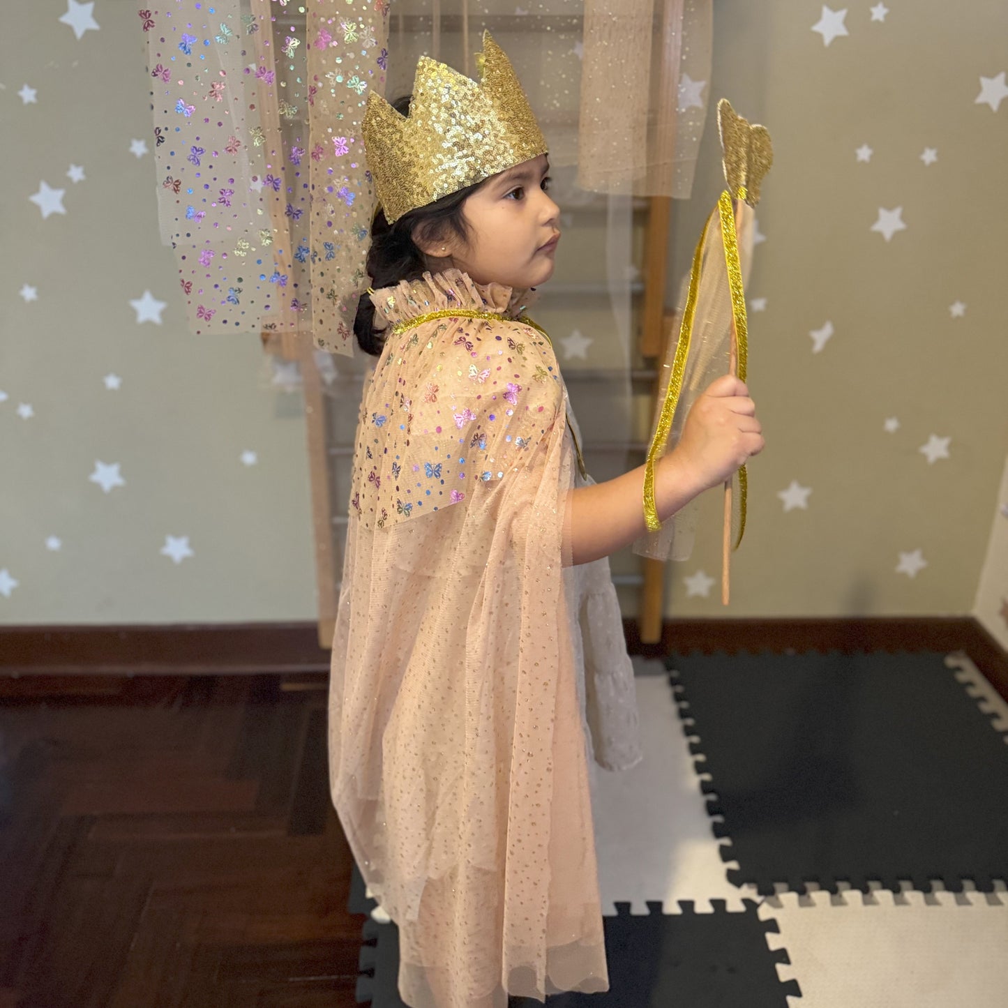 Set Capa Tul + corona + varita