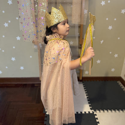 Set Capa Tul + corona + varita