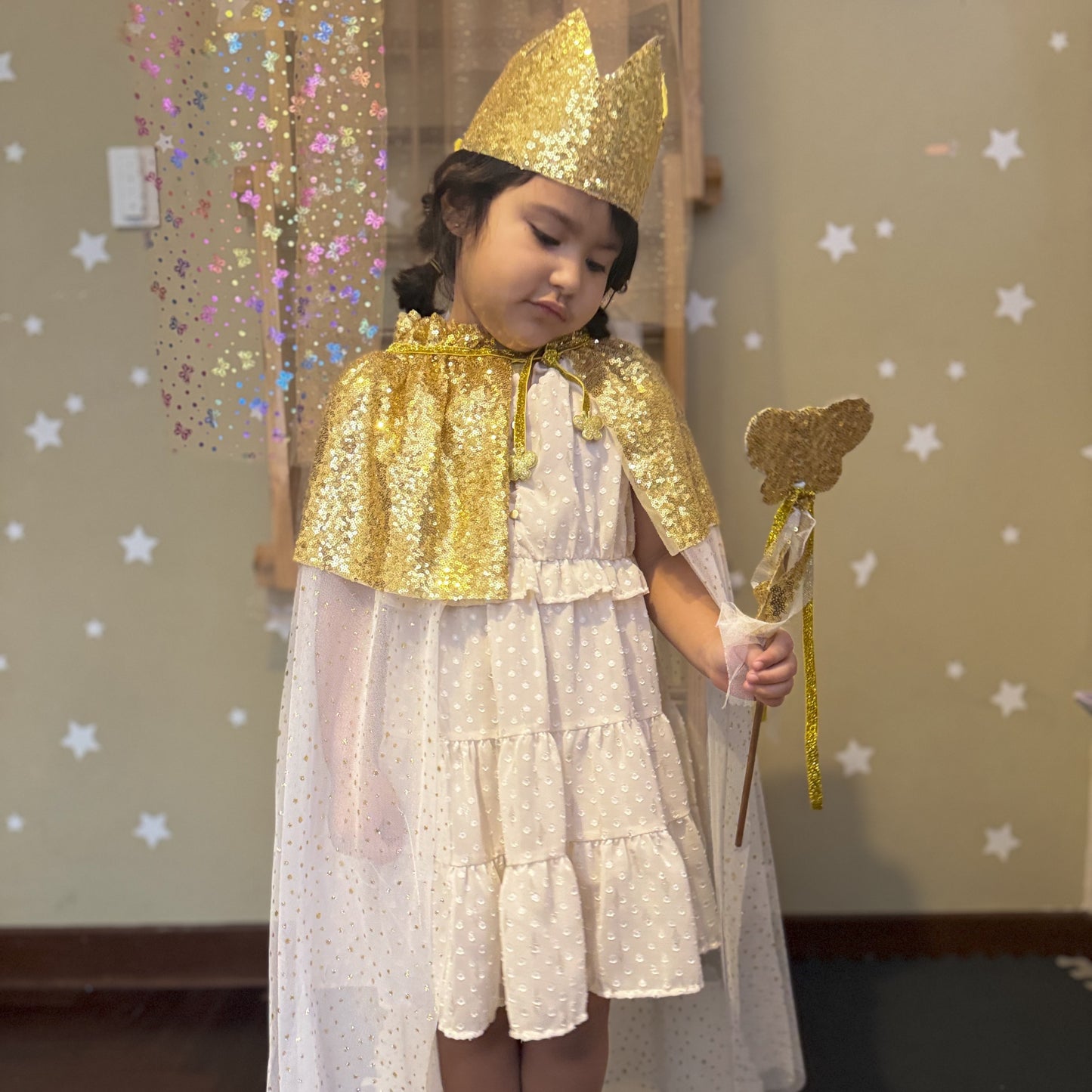 Set Capa Tul + corona + varita