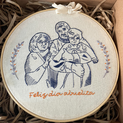 Bastidor Foto bordado lineal