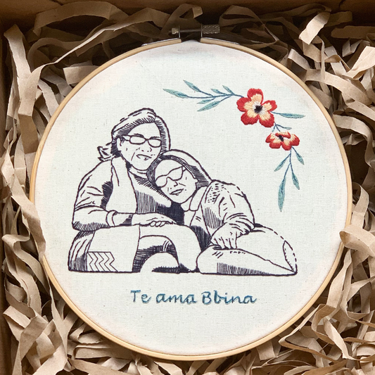 Bastidor Foto bordado lineal